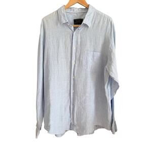 Jos A Bank  Reserve | Light Blue Striped 100% Linen Button up Shirt | XL